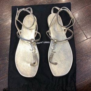 Saint Laurent Gold Sandals